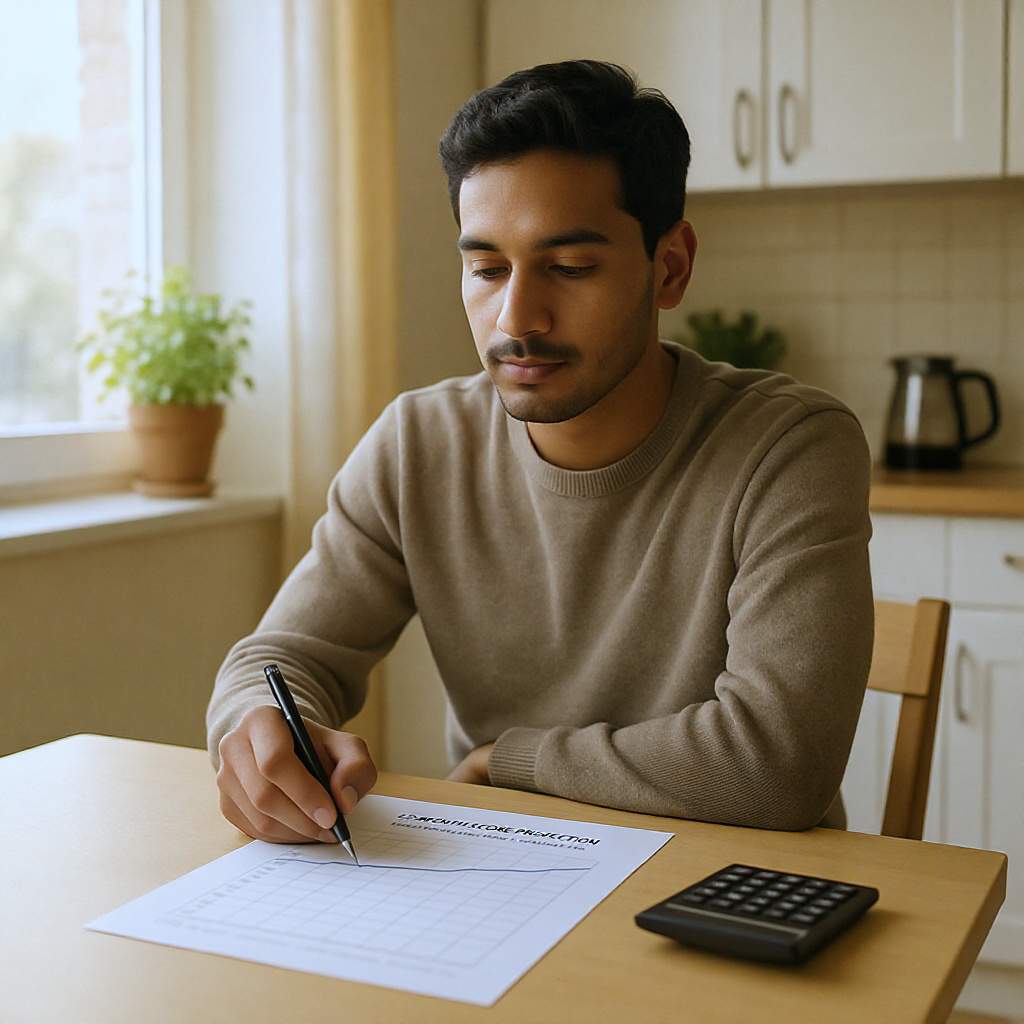 A 12-month projection chart is the fastest way to compare what a credit-builder loan and a secured card will actually do to your FICO from the same starting point.
